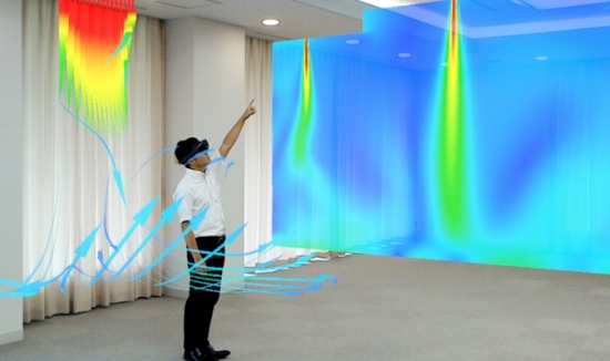　　　HoloLensからみた可視化イメージ１　Ⓒソフトウェアクレイドル