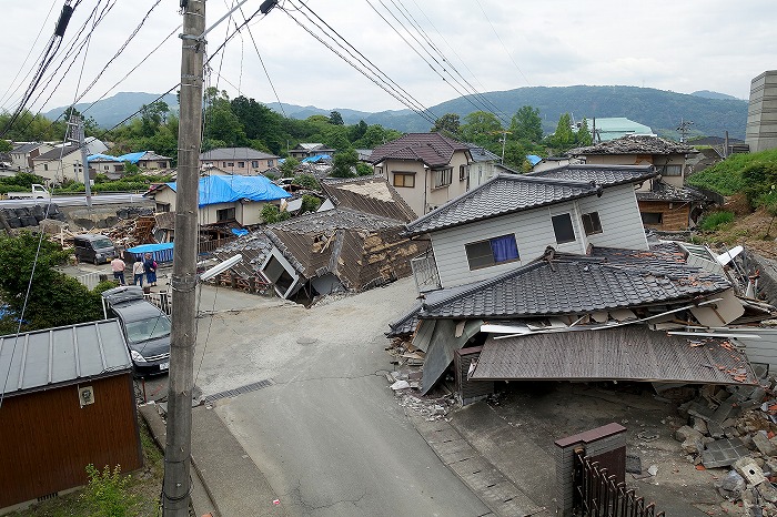 　熊本地震で特に被害の大きかった益城町寺迫地区