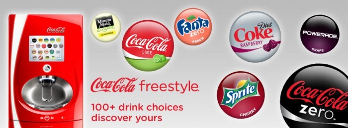 　コカコーラのマスカスタマイゼーション自動販売機freestyle　ⒸThe Coca-Cola Company
　※上記の画像、キャプションをクリックすると画像の出典元のコカコーラのWebサイトへ
　リンクします。