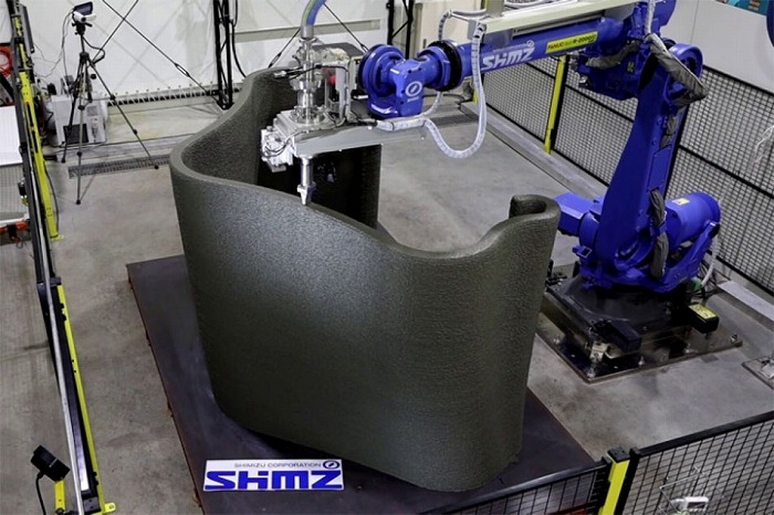 　3Dプリンティング型枠の製作状況　Ⓒ清水建設