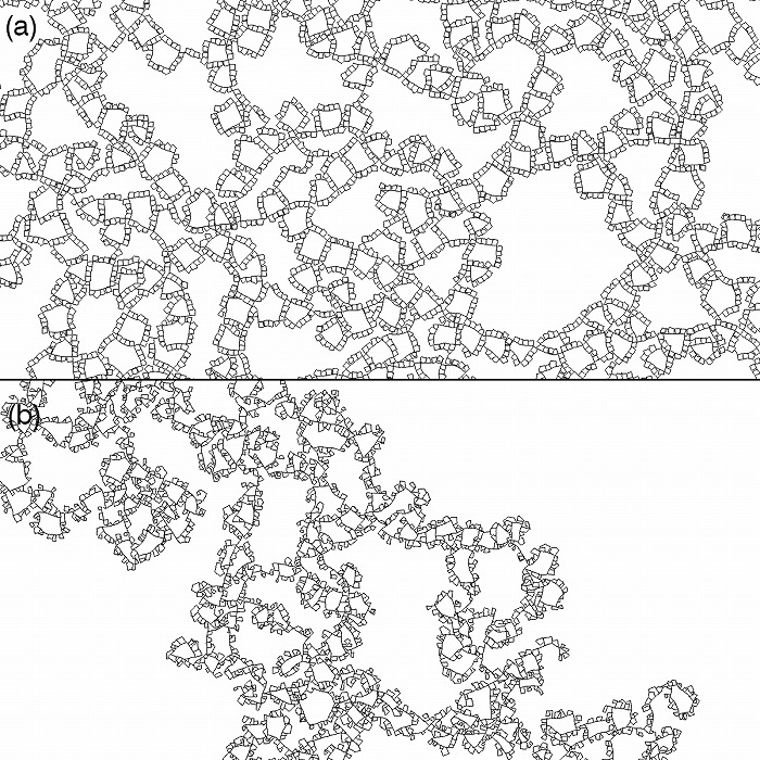 　図６．a)第１層の角度をランダム化、b) 第１、２、３、４層の角度と第１、３層の周期を
　　　　ランダム化