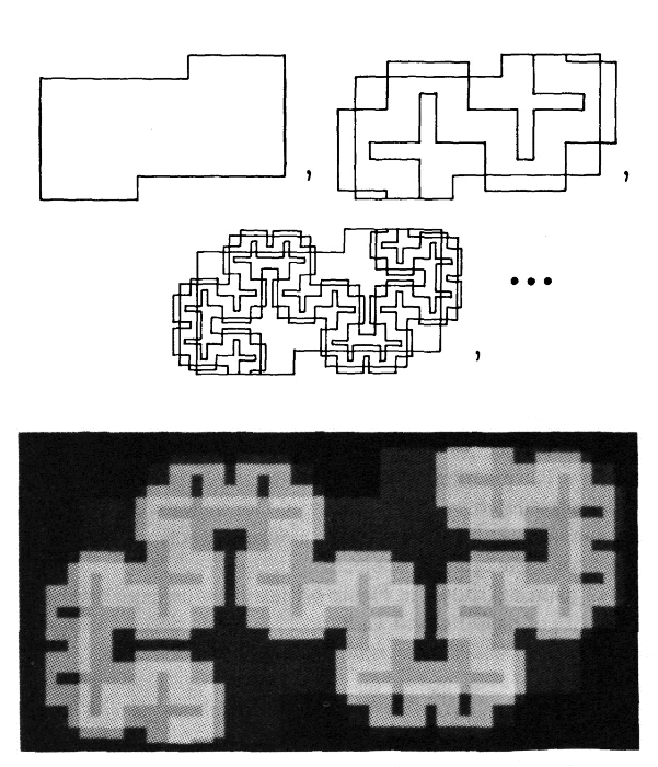 　シェイプ・グラマーとスキーマ・グラマーによって描かれたカタチ（1972年）
　Stiny, G. and Gips, J. (1972). Shape Grammars and the Generative Specification of 
　Painting and Sculpture. In Freiman, C.V. (ed.) Information Processing 71. Amsterdam: 
　North-Holland, 1460-1465.