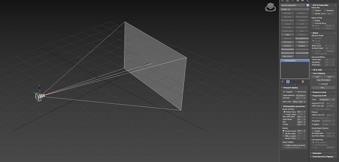 　3ds Max上のカメラのパラメータ