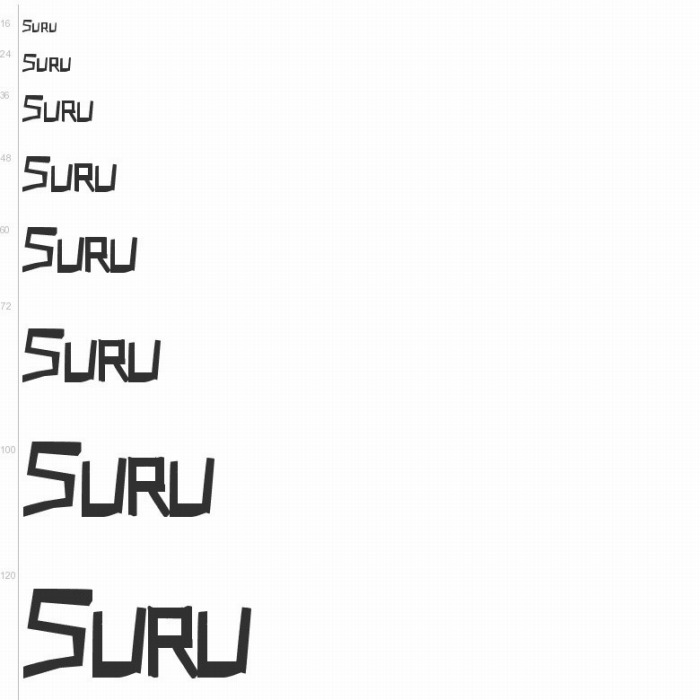 　　コラムの画像を探していたら見つけた「スル」という名前のフリーフォント。