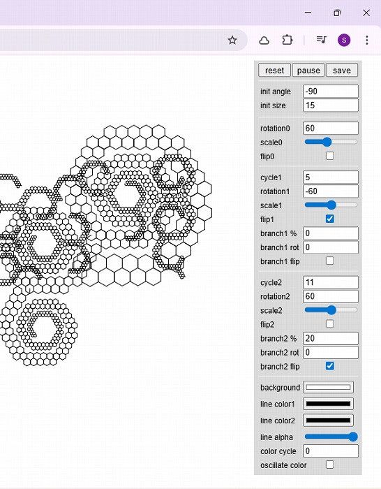　　　図12　エージェント・ベースのグラフィックのWebアプリのメニュー部分
　　　※上記の画像、キャプションをクリックするとWebアプリへリンクします。