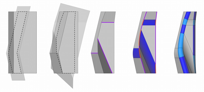 　図２．ファール・タワーの形態生成過程（設計：Morphosis ）