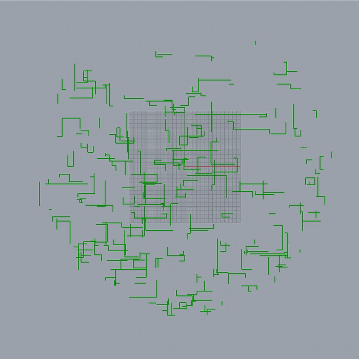 図6 ノルの「Computer Composition with Lines」を模してAIが生成したGrasshopper
Pythonの実行結果
