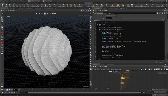 Houdiniを用いた形状スタディの様子1