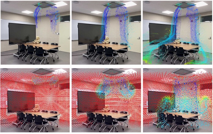 　ARを用いた空調機による気流・温熱環境の可視化
　※上記の画像、キャプションをクリックすると画像の出典元のACM Digital Libraryの
　　Webサイトへリンクします。