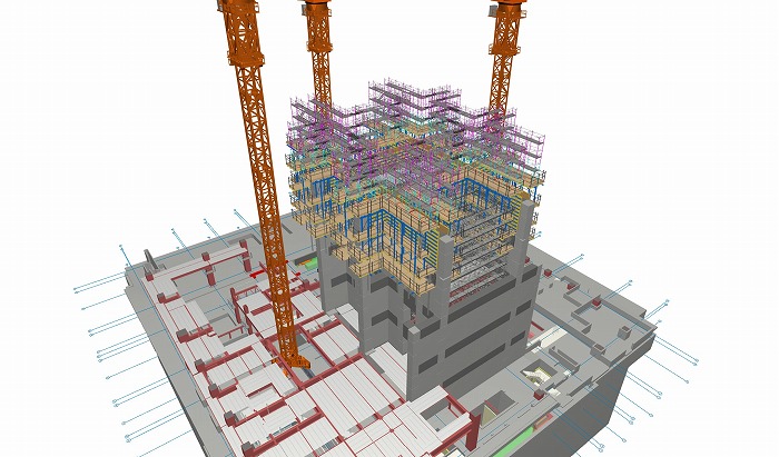 　本社ビル(新社屋)の仮設計画検討用の３Dモデル