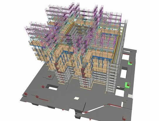 　　　Archicadで作成した足場のBIMモデル