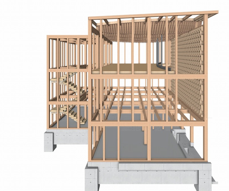 　BIMモデル木造躯体部分