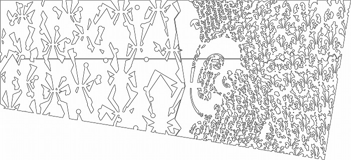 　図４．手すりパネルの切断線