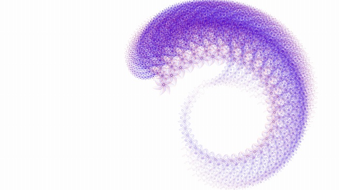 　図10　上記Javascriptの実行結果
　※上記の画像、キャプションをクリックすると実行サンプルへリンクします。
　　（ちなみに極めて薄い色の線を描画しているため長時間実行しないとグラフィックは
　　　見えてこないので注意)
