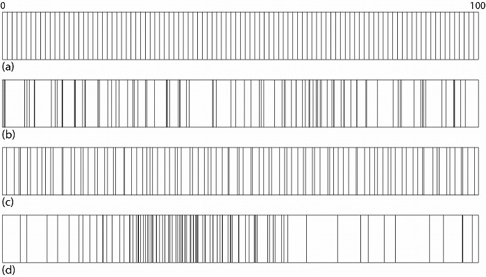 　図１．乱数を用いた横方向の分割