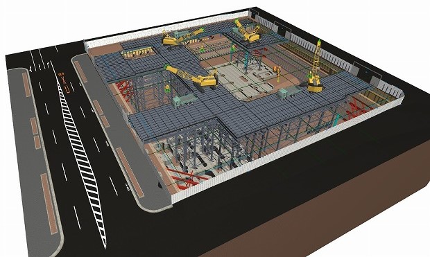 　 Archicad上に作成した施工計画の検討モデル